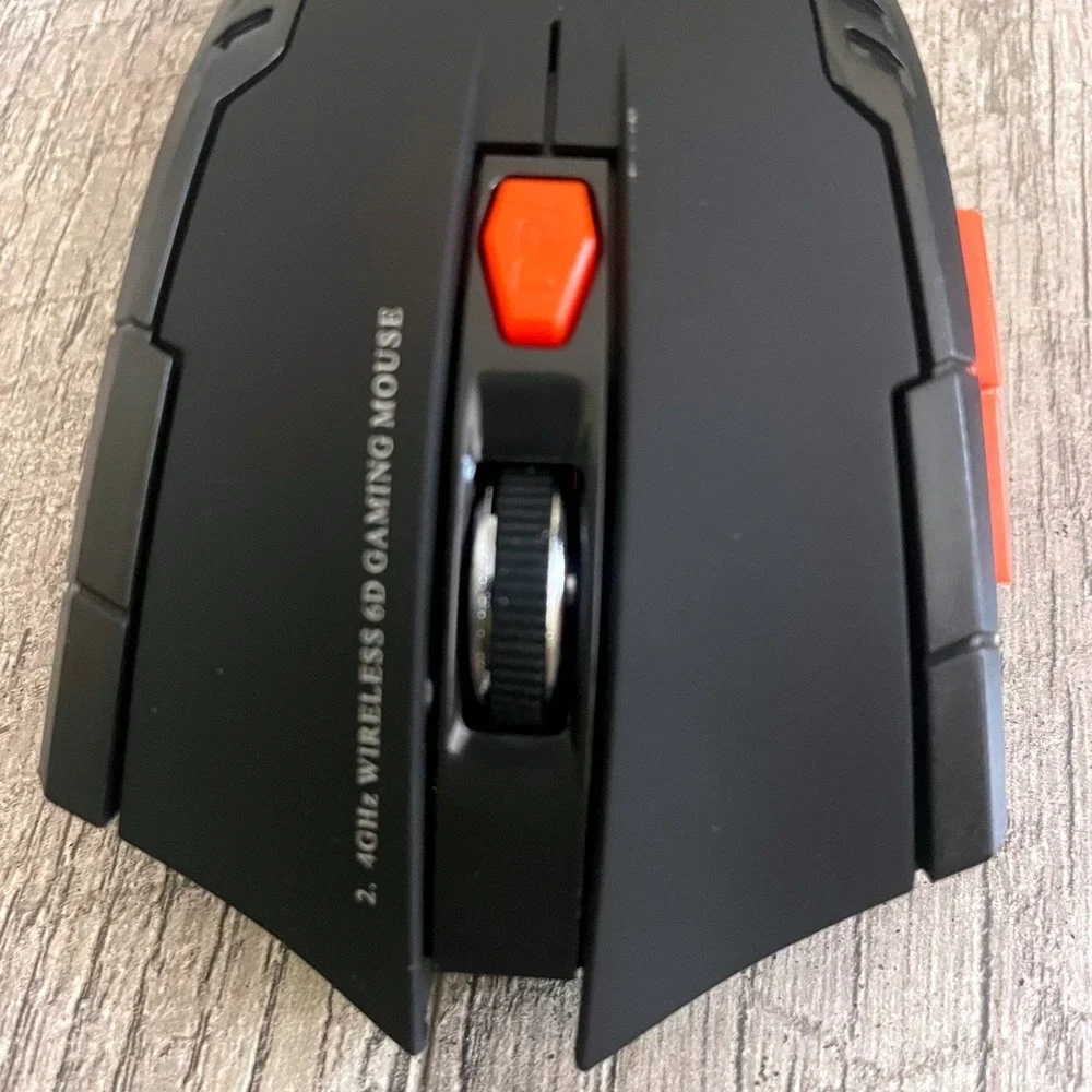 2.4GHz Wireless 6D Gaming Mouse Black Orange with USB Nano Receiver - Picture 6 of 8